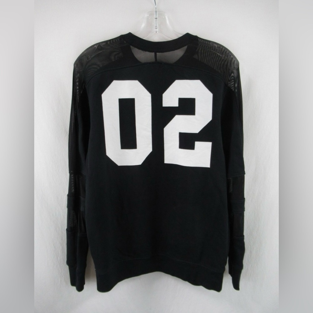 True Religion Black Mesh Baseball Crewneck Size S - Picture 2 of 6